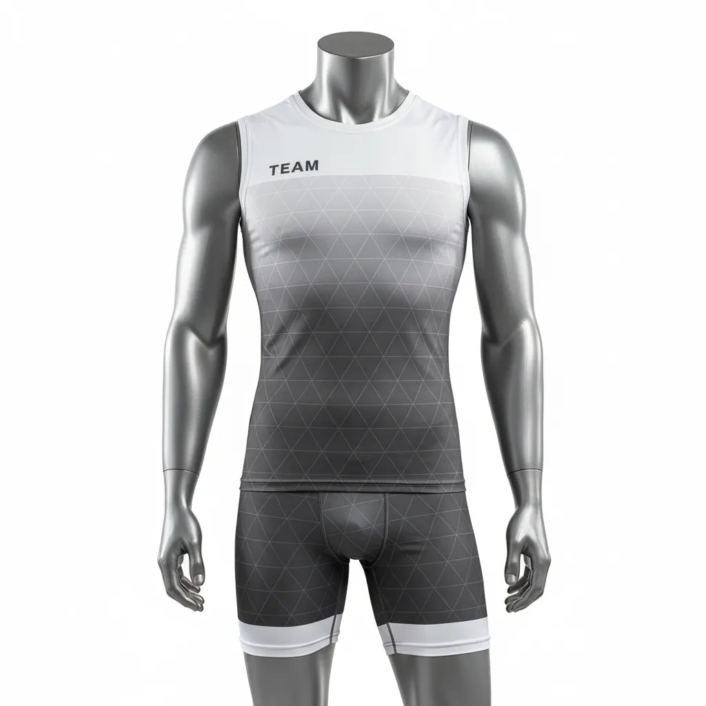 Custom Flag Football Compression Uniform - White - Charcoal Triangle Chest - Front View - Hamco Sports Inc.
