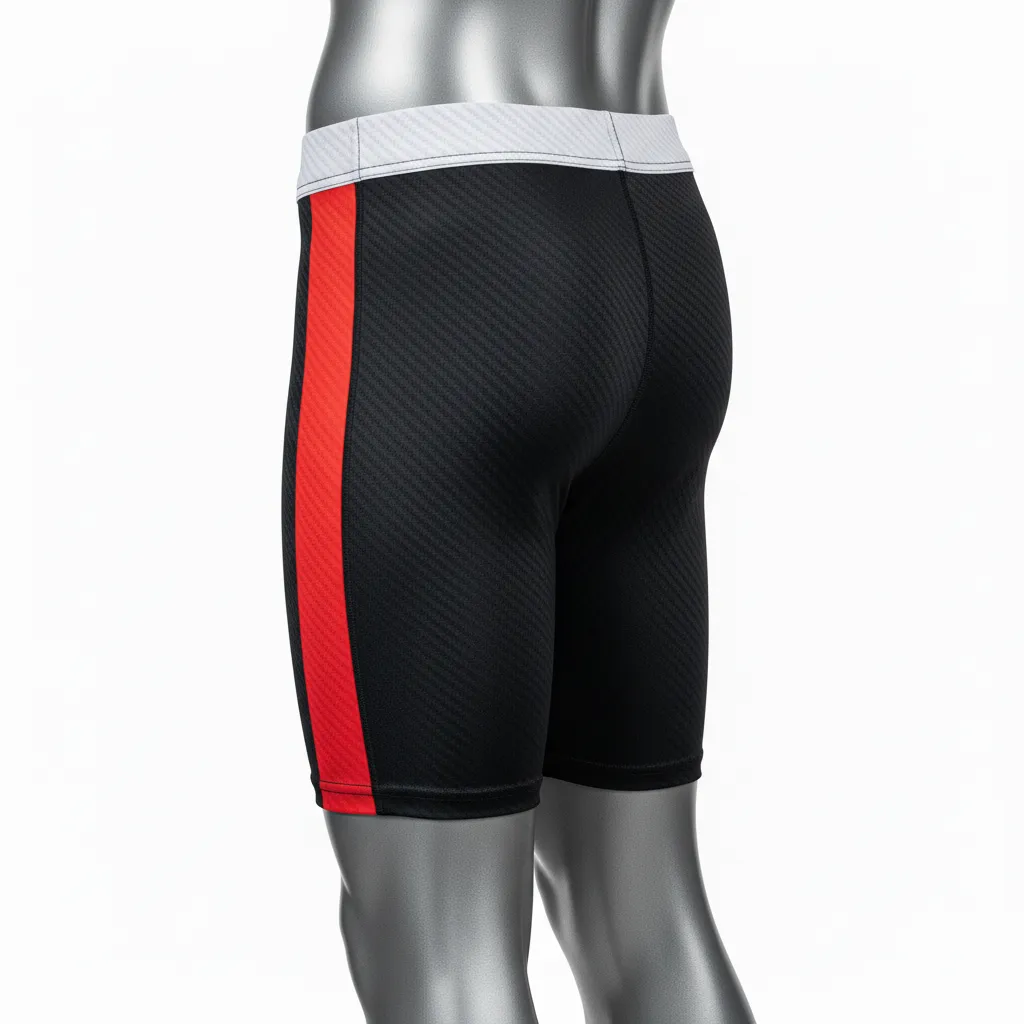 Custom Flag Football Flag Football Compression Shorts - Black, Red - Football Compression Shorts Carbon - Back View - HAMCO Sports Inc.
