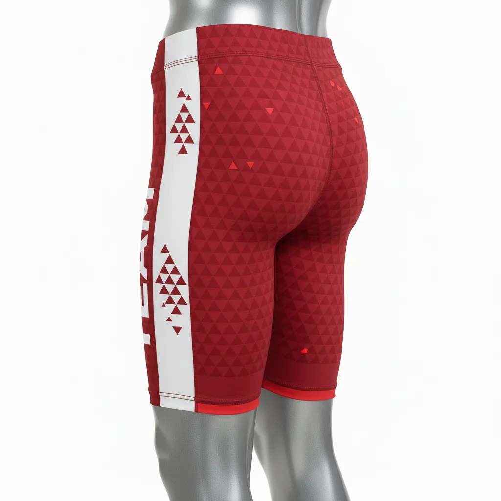Custom Flag Football Flag Football Compression Shorts - White - Football Compression Shorts Cardinal Triangle - Back View - HAMCO Sports Inc.