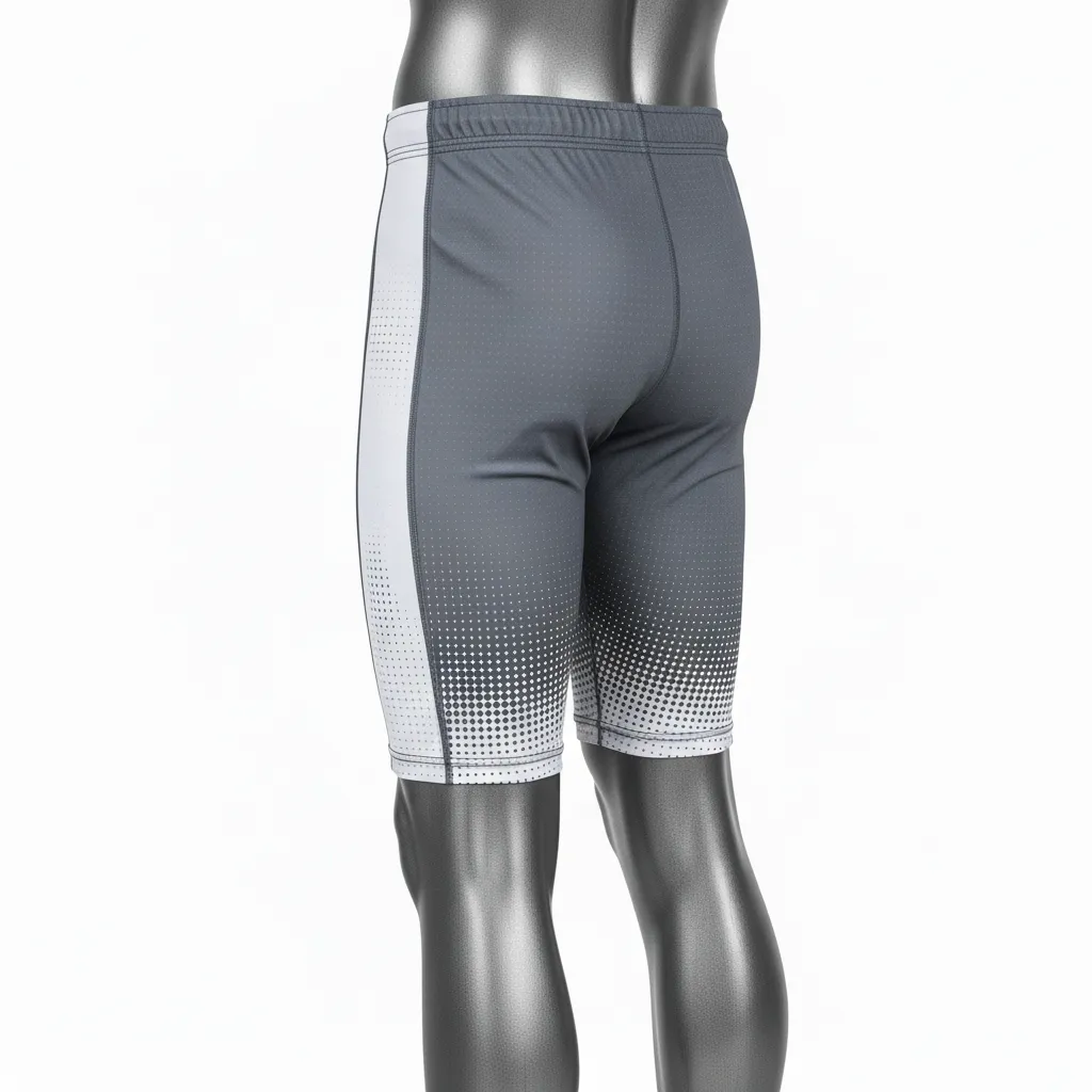 Custom Flag Football Flag Football Compression Shorts - White - Football Compression Shorts Charcoal Dot Matrix - Back View - HAMCO Sports Inc.