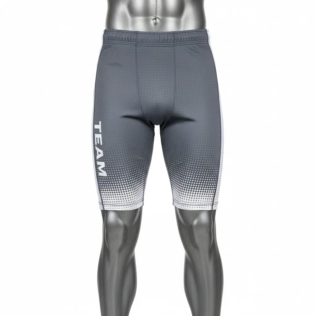 Custom Flag Football Flag Football Compression Shorts - White - Football Compression Shorts Charcoal Dot Matrix - Front View - HAMCO Sports Inc.