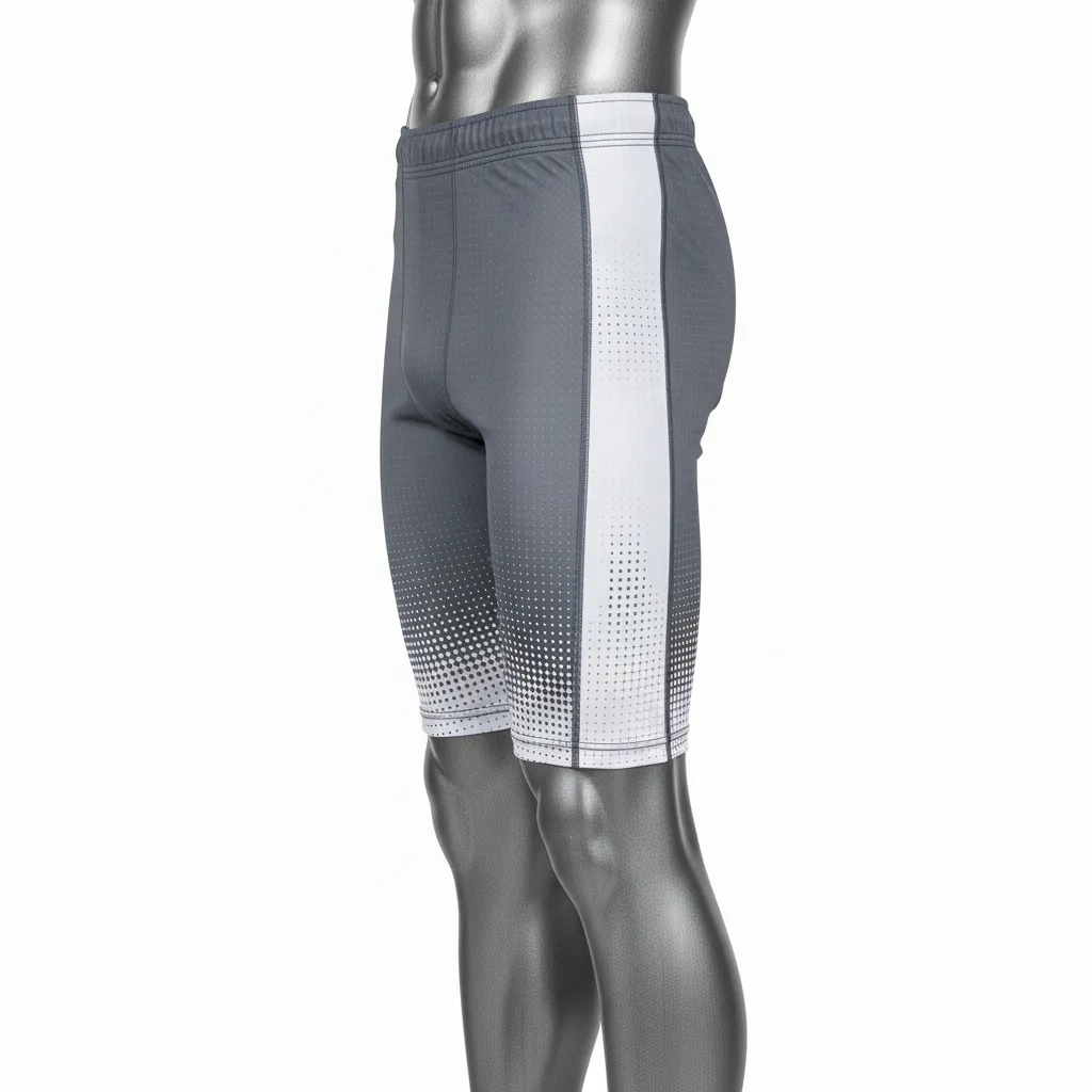Custom Flag Football Flag Football Compression Shorts - White - Football Compression Shorts Charcoal Dot Matrix - Side View - HAMCO Sports Inc.