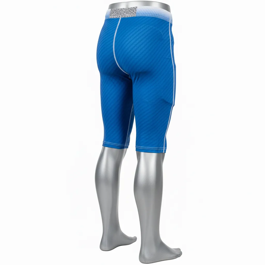 Custom Flag Football Flag Football Compression Shorts - Blue, White - Football Compression Shorts Columbia Carbon - Back View - HAMCO Sports Inc.