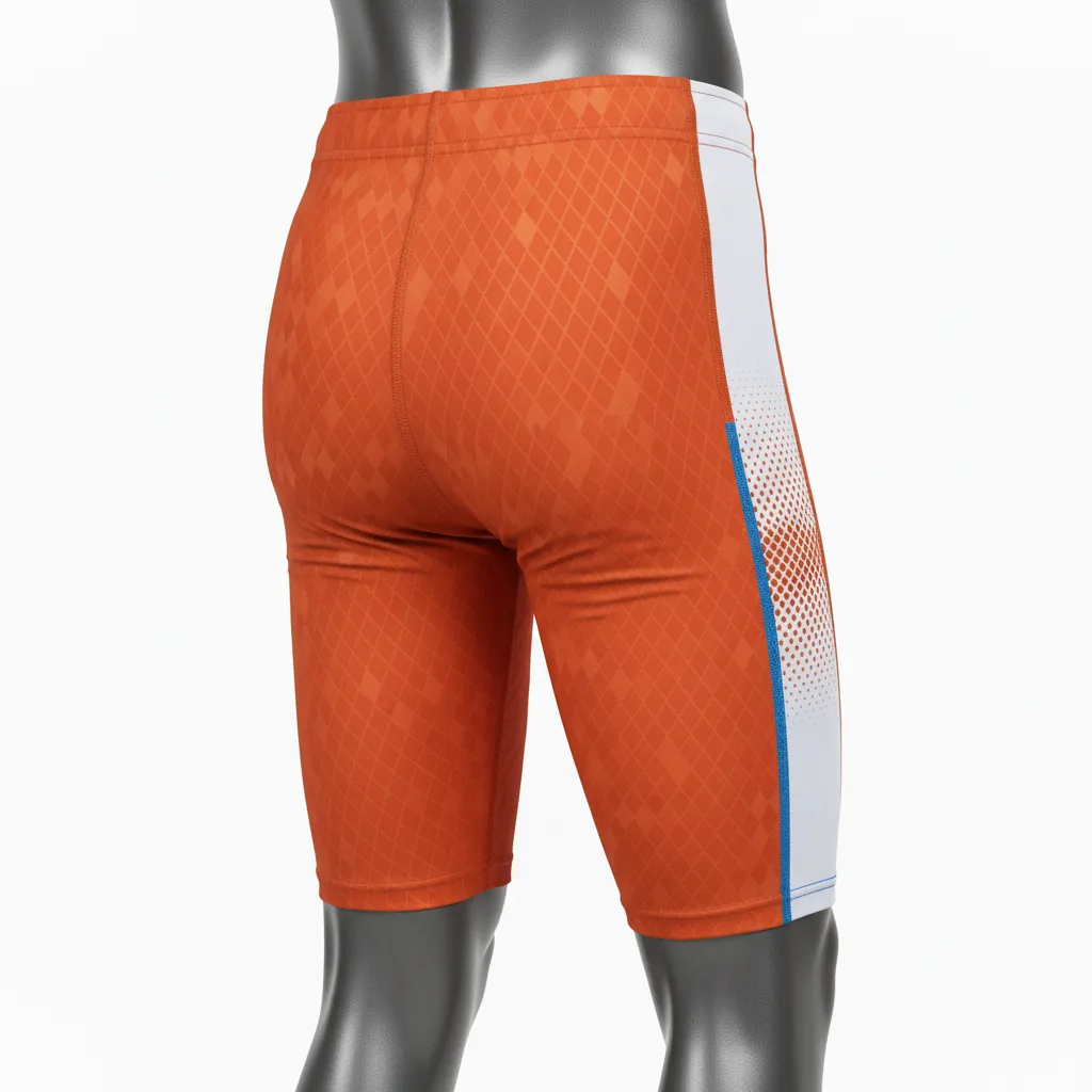 Custom Flag Football Flag Football Compression Shorts - White - Football Compression Shorts Copper Chevron - Back View - HAMCO Sports Inc.