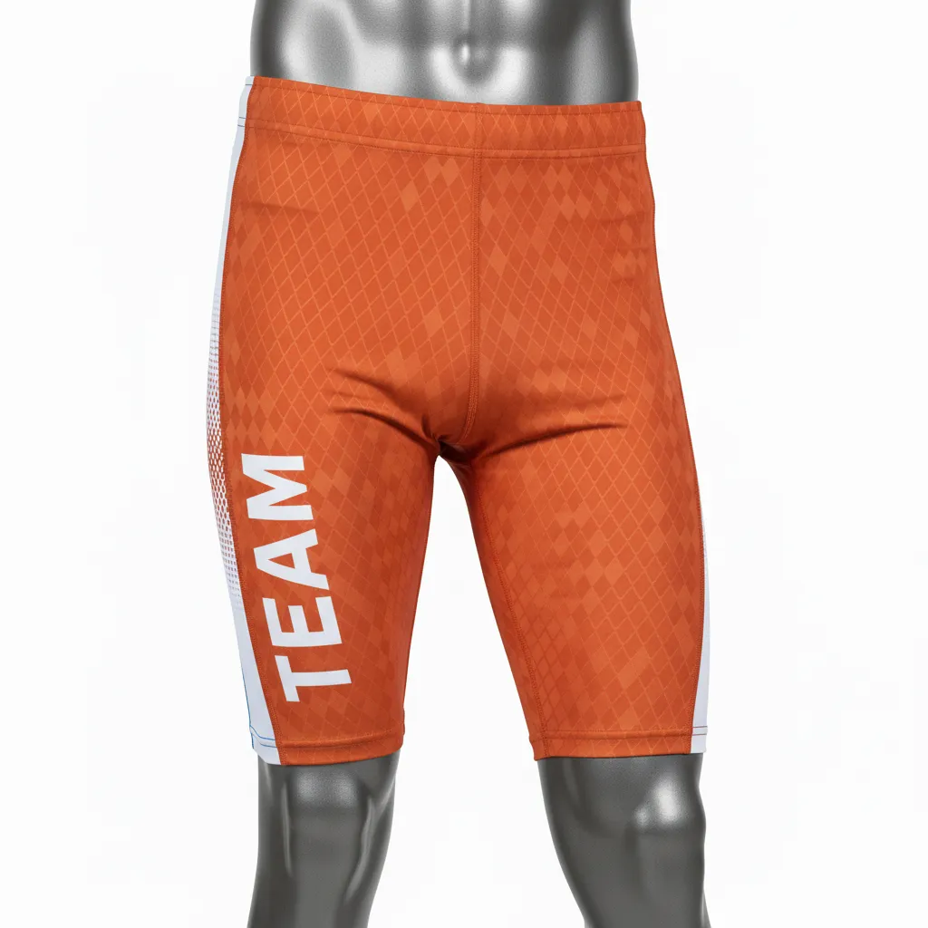 Custom Flag Football Flag Football Compression Shorts - White - Football Compression Shorts Copper Chevron - Front View - HAMCO Sports Inc.