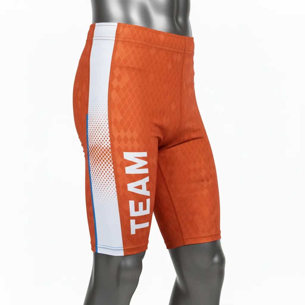 Custom Flag Football Flag Football Compression Shorts - White - Football Compression Shorts Copper Chevron - Side View - HAMCO Sports Inc.