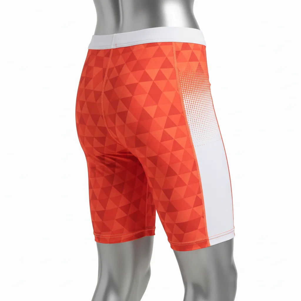 Custom Flag Football Flag Football Compression Shorts - White - Football Compression Shorts Coral Triangle - Back View - HAMCO Sports Inc.