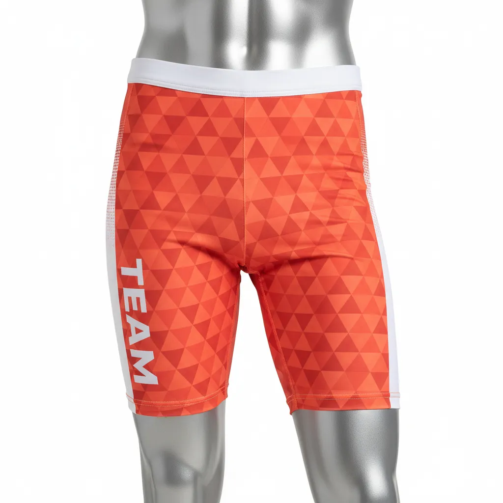 Custom Flag Football Flag Football Compression Shorts - White - Football Compression Shorts Coral Triangle - Front View - HAMCO Sports Inc.