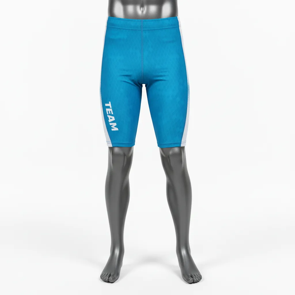 Custom Flag Football Flag Football Compression Shorts - White - Football Compression Shorts Cyan Honeycomb - Front View - HAMCO Sports Inc.