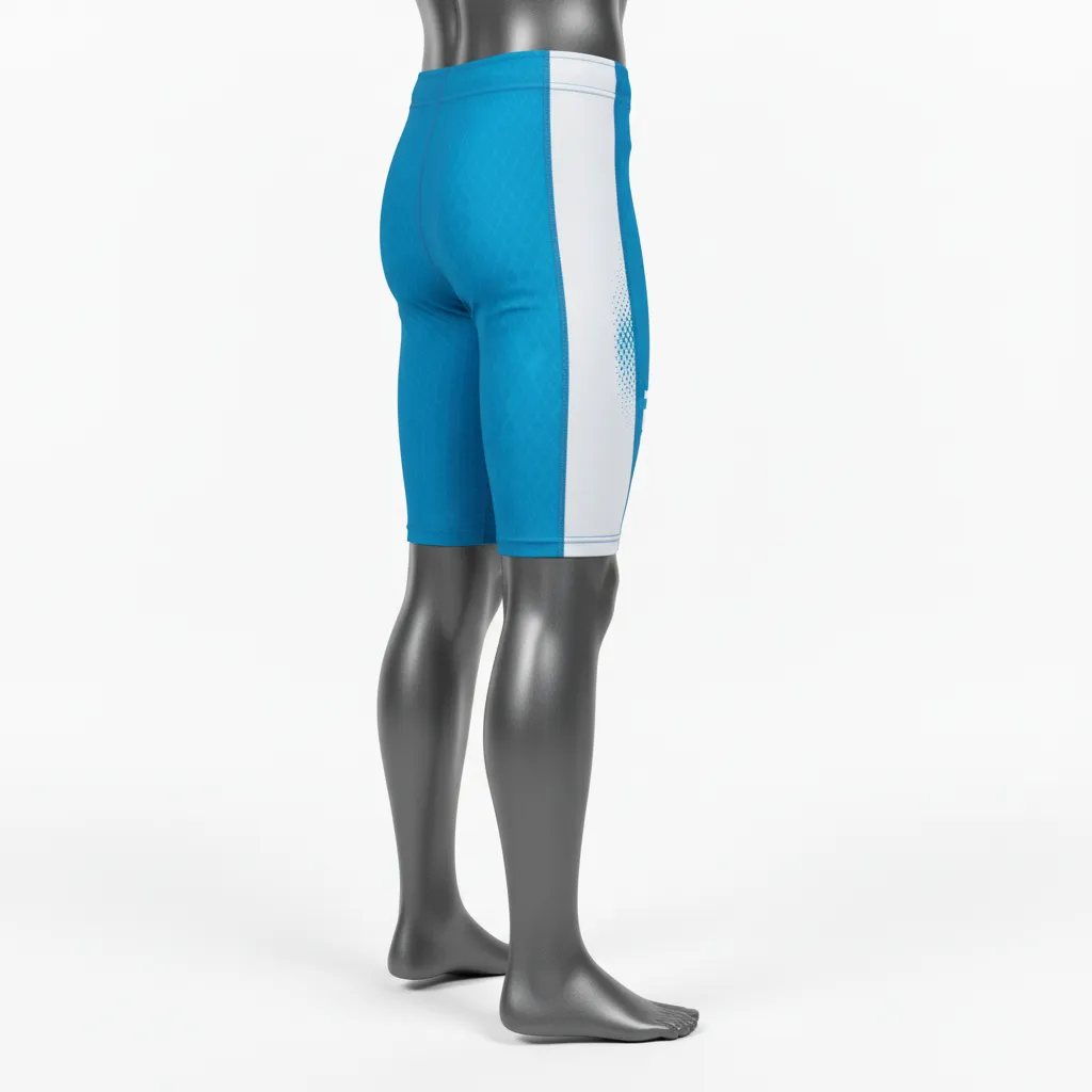 Custom Flag Football Flag Football Compression Shorts - White - Football Compression Shorts Cyan Honeycomb - Side View - HAMCO Sports Inc.