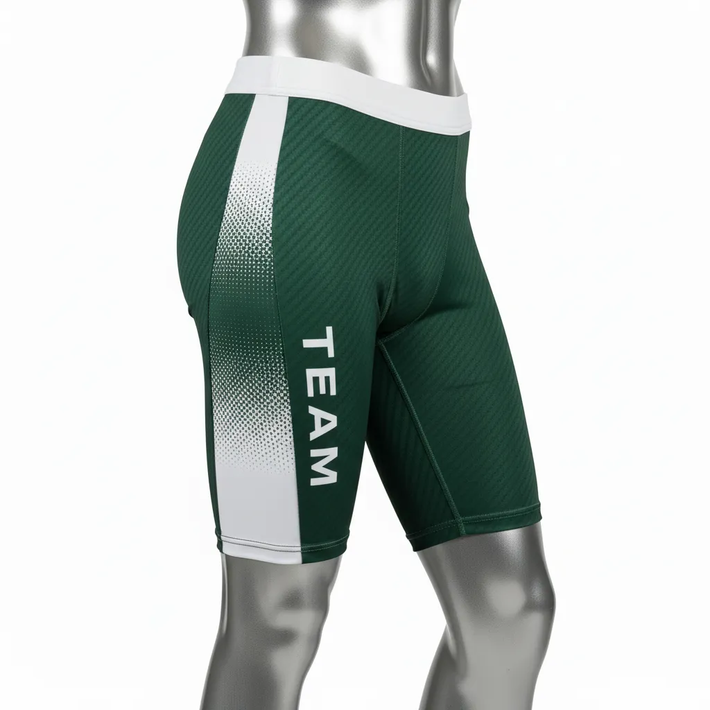 Custom Flag Football Flag Football Compression Shorts - Green, White - Football Compression Shorts Dark Carbon - Side View - HAMCO Sports Inc.