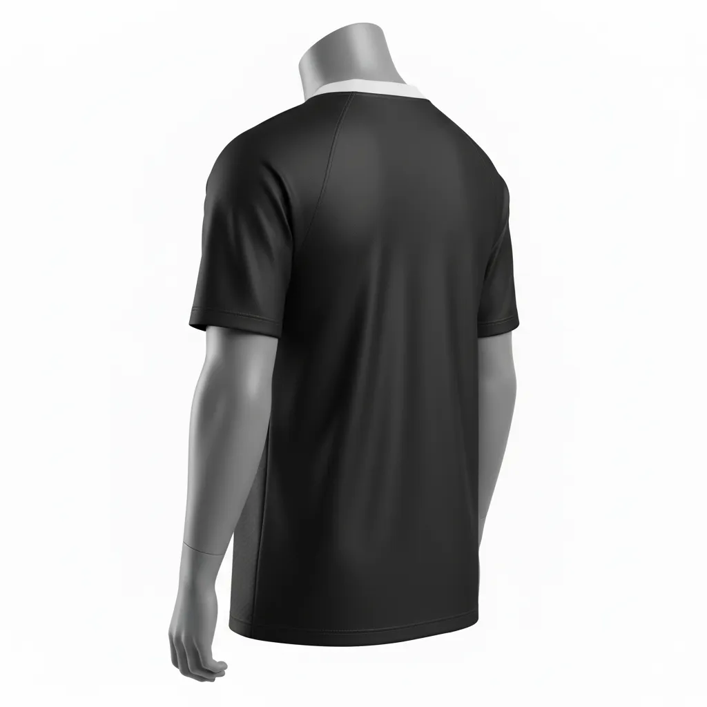 Custom Flag Football Flag Football Jersey - Black, Red - Football Performance Jersey Carbon - Back View - HAMCO Sports Inc.