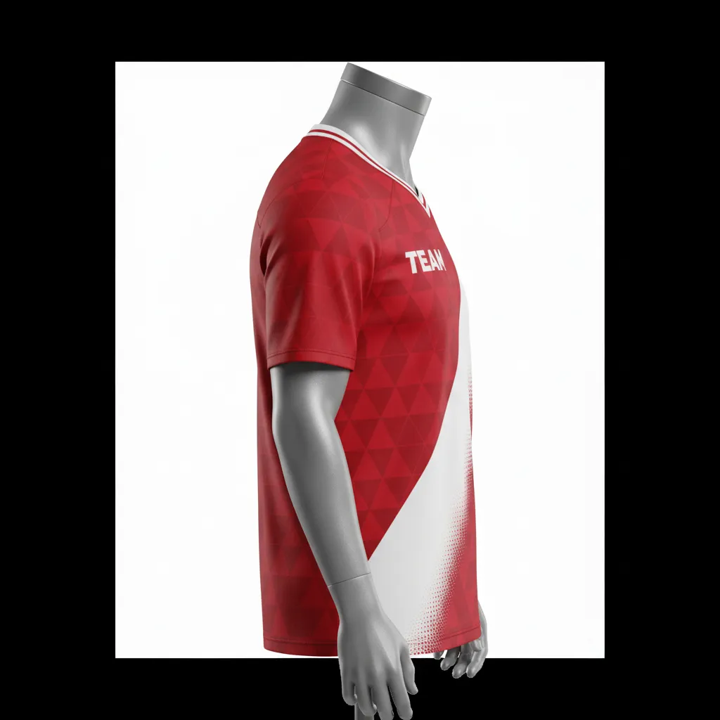 Custom Flag Football Flag Football Jersey - White - Football Performance Jersey Cardinal Triangle - Side View - HAMCO Sports Inc.