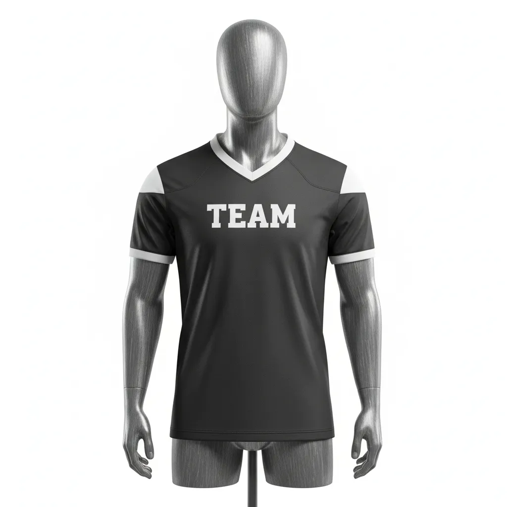 Custom Flag Football Flag Football Jersey - White - Football Performance Jersey Charcoal Brushed Metal - Front View - HAMCO Sports Inc.