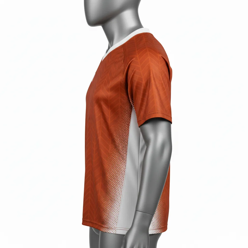 Custom Flag Football Flag Football Jersey - White - Football Performance Jersey Copper Chevron - Side View - HAMCO Sports Inc.