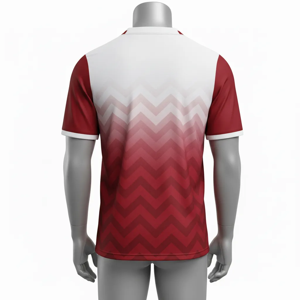 Custom Flag Football Flag Football Jersey - White - Football Performance Jersey Crimson Chevron - Back View - HAMCO Sports Inc.