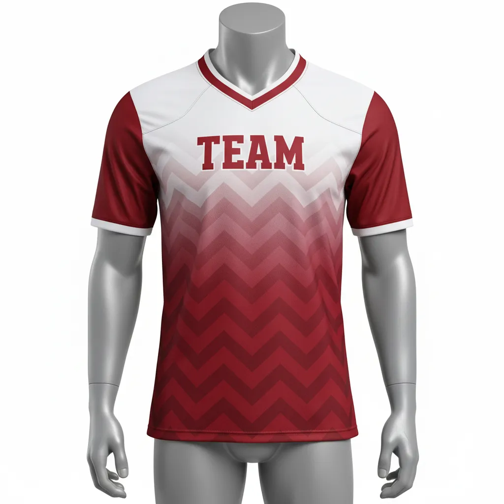 Custom Flag Football Flag Football Jersey - White - Football Performance Jersey Crimson Chevron - Front View - HAMCO Sports Inc.