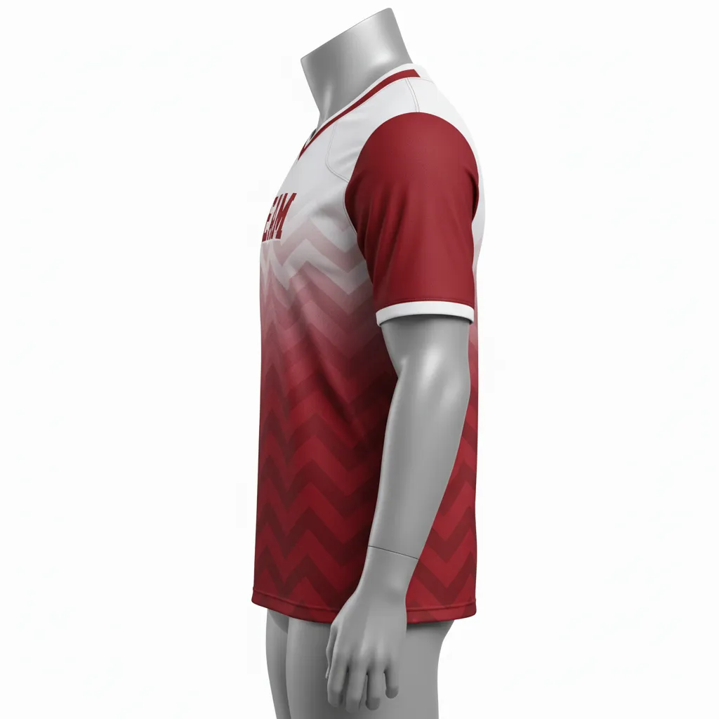 Custom Flag Football Flag Football Jersey - White - Football Performance Jersey Crimson Chevron - Side View - HAMCO Sports Inc.