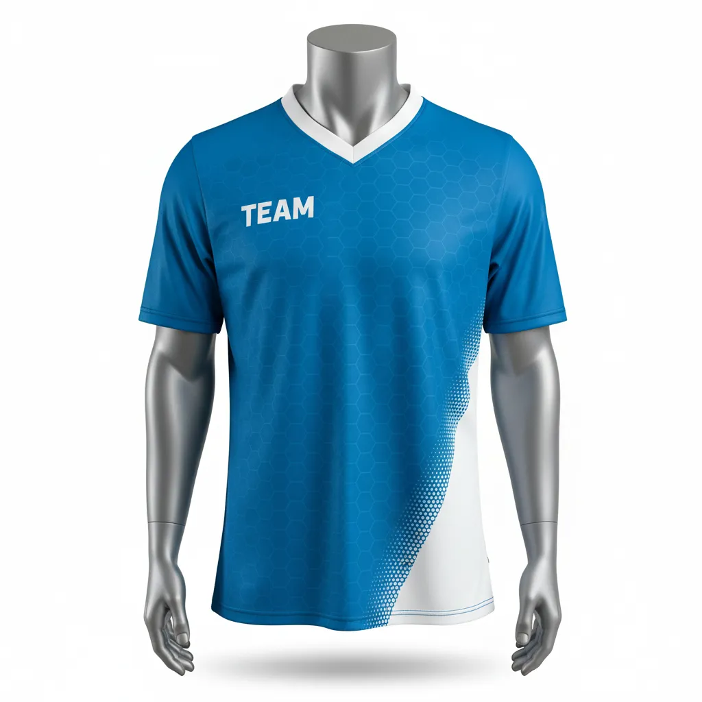 Custom Flag Football Flag Football Jersey - White - Football Performance Jersey Cyan Honeycomb - Front View - HAMCO Sports Inc.