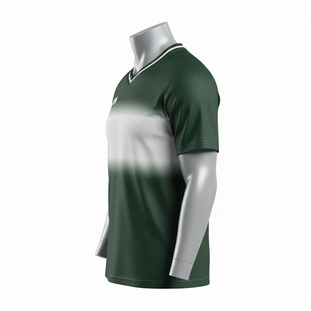 Custom Flag Football Flag Football Jersey - Green, White - Football Performance Jersey Dark Carbon - Side View - HAMCO Sports Inc.