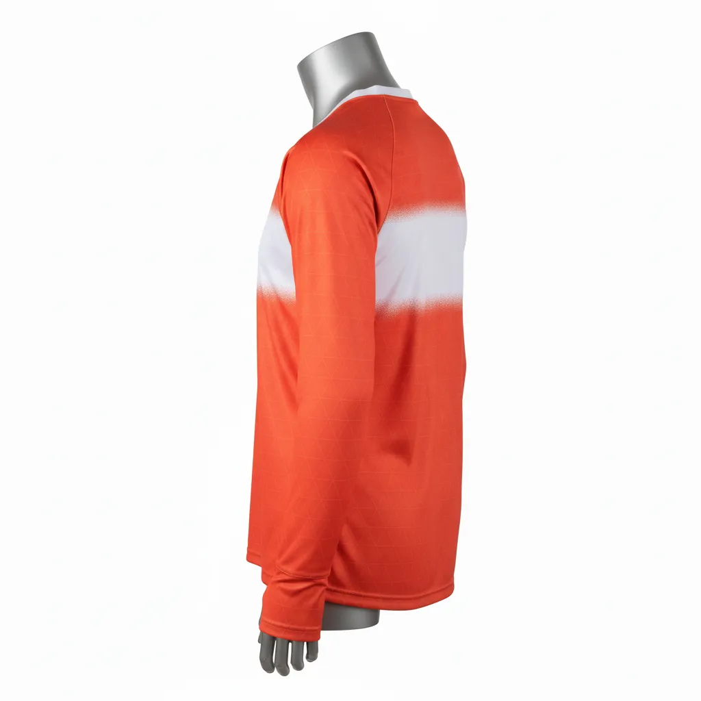 Custom Flag Football Flag Football Long Sleeve Training Shirt - White - Football Longsleeve Jersey Coral Triangle - Back View - HAMCO Sports Inc.