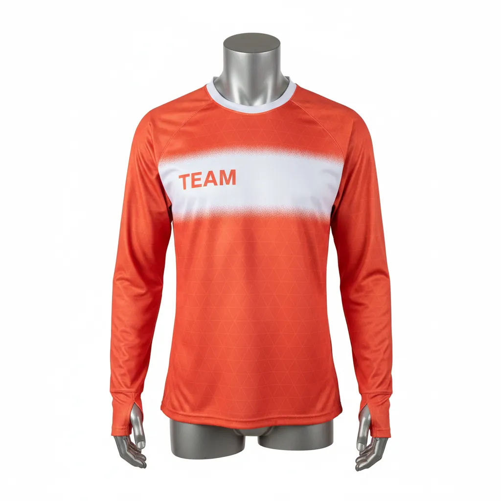 Custom Flag Football Flag Football Long Sleeve Training Shirt - White - Football Longsleeve Jersey Coral Triangle - Front View - HAMCO Sports Inc.