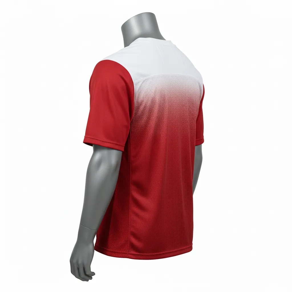 Custom Flag Football Flag Football Practice Jersey - White - Football Athletic Jersey Cardinal Hexagon Yoke - Back View - HAMCO Sports Inc.