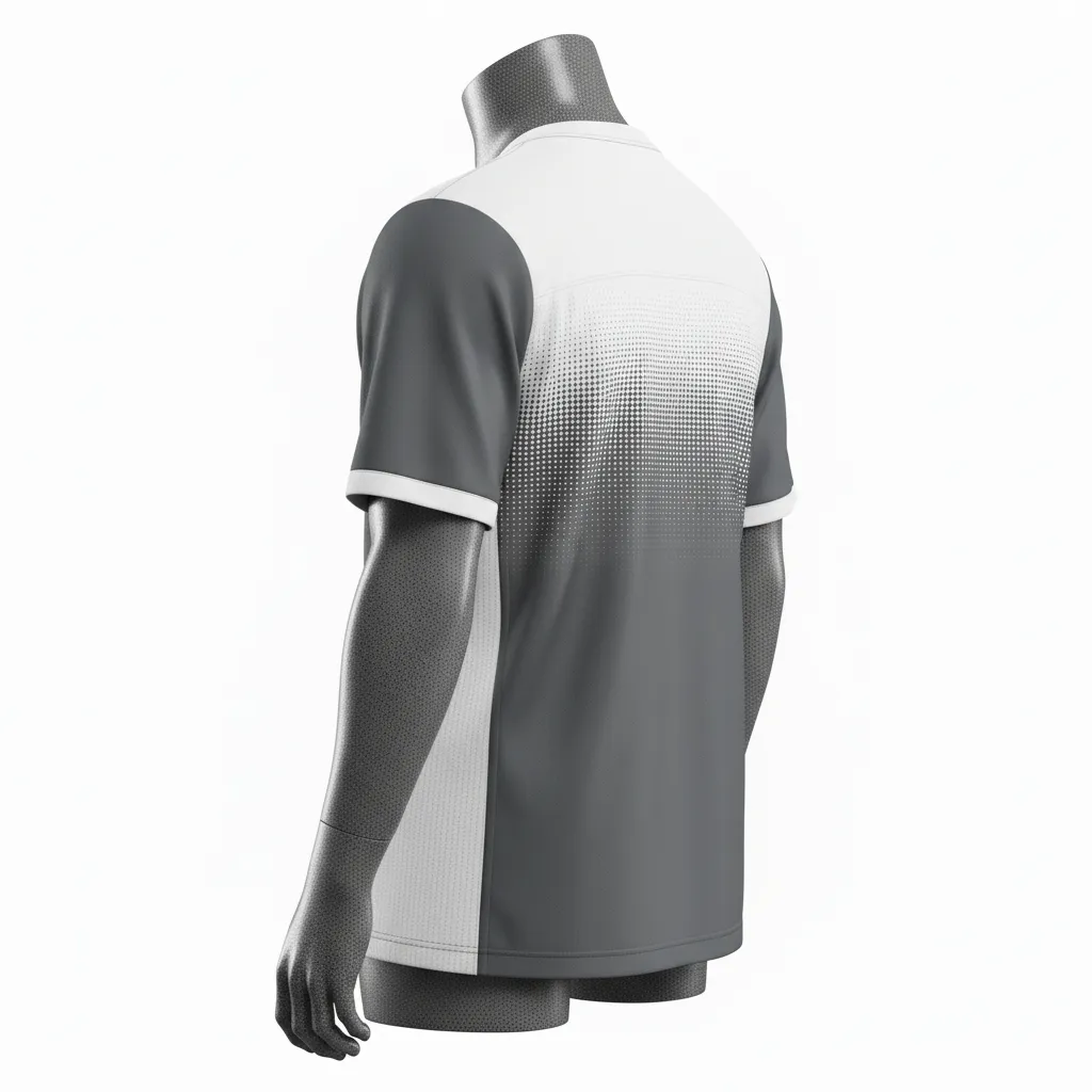 Custom Flag Football Flag Football Practice Jersey - White - Football Athletic Jersey Charcoal Dot Matrix Yoke - Back View - HAMCO Sports Inc.