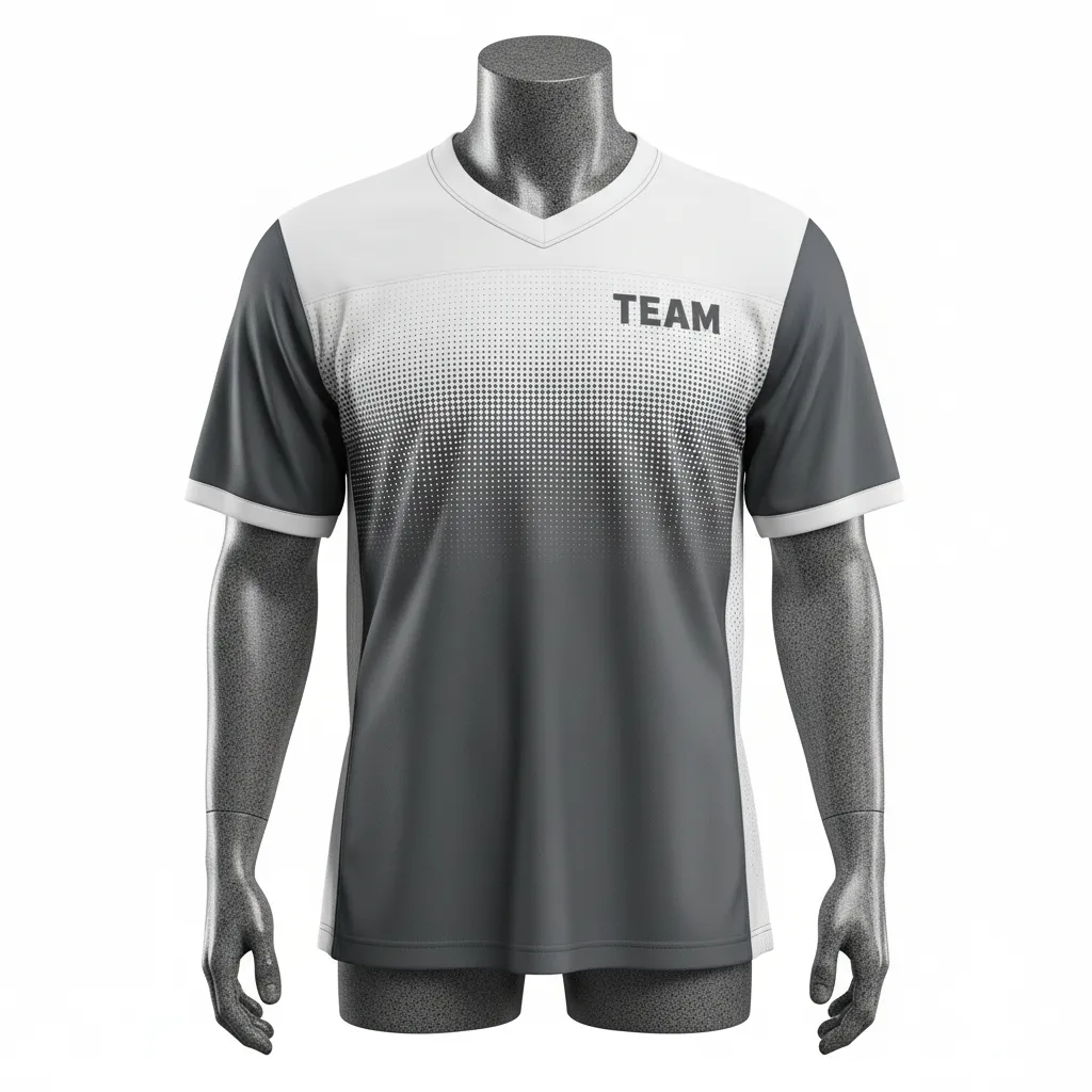 Custom Flag Football Flag Football Practice Jersey - White - Football Athletic Jersey Charcoal Dot Matrix Yoke - Front View - HAMCO Sports Inc.