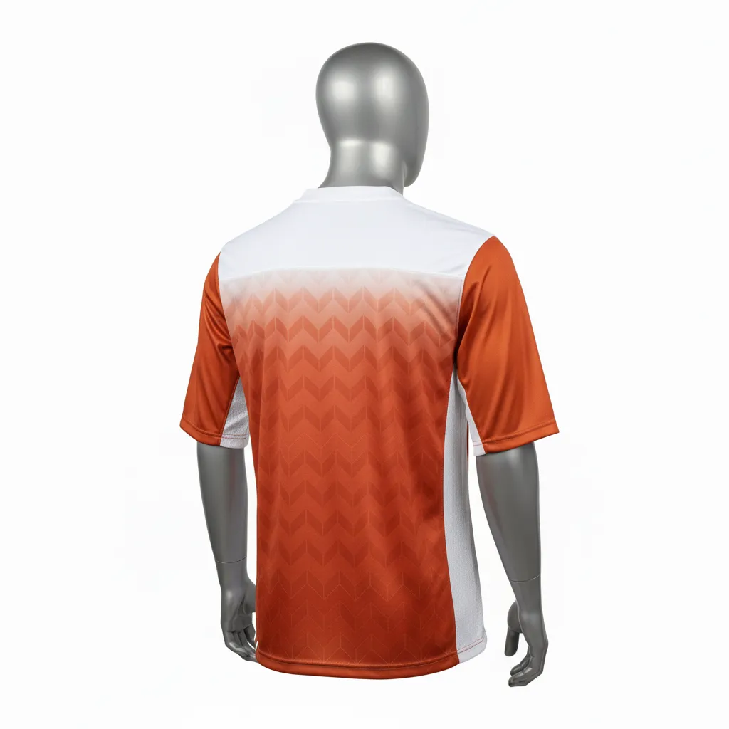 Custom Flag Football Flag Football Practice Jersey - White - Football Athletic Jersey Copper Chevron Yoke - Back View - HAMCO Sports Inc.