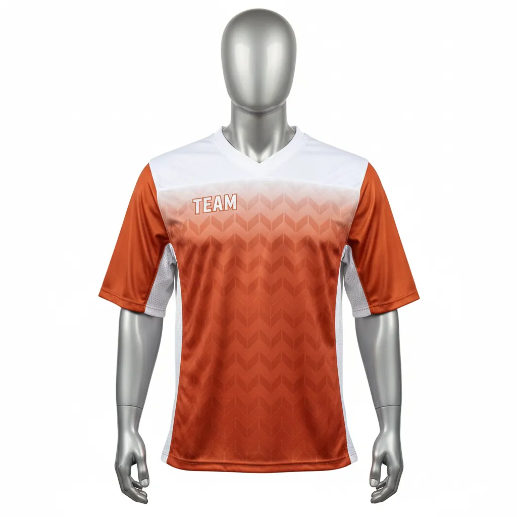 Custom Flag Football Flag Football Practice Jersey - White - Football Athletic Jersey Copper Chevron Yoke - Front View - HAMCO Sports Inc.