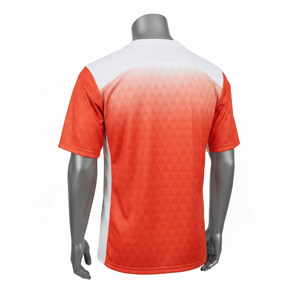 Custom Flag Football Flag Football Practice Jersey - White - Football Athletic Jersey Coral Triangle Yoke - Back View - HAMCO Sports Inc.