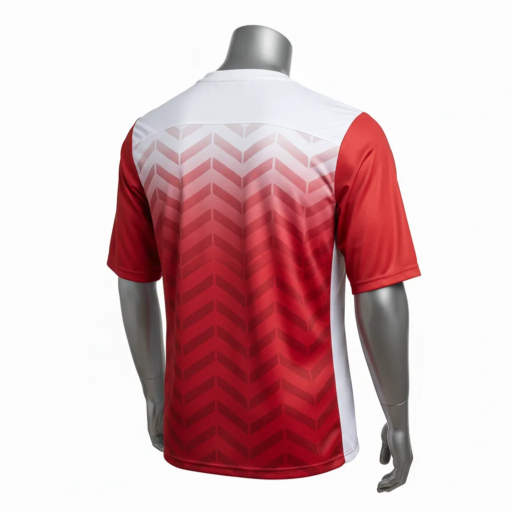 Custom Flag Football Flag Football Practice Jersey - White - Football Athletic Jersey Crimson Chevron Yoke - Back View - HAMCO Sports Inc.