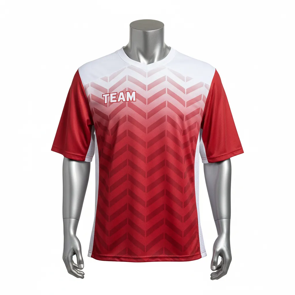 Custom Flag Football Flag Football Practice Jersey - White - Football Athletic Jersey Crimson Chevron Yoke - Front View - HAMCO Sports Inc.