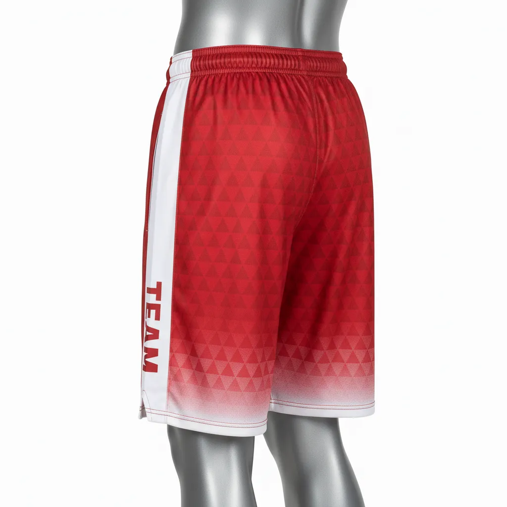 Custom Flag Football Flag Football Shorts - White - Football Training Shorts Cardinal Triangle - Back View - HAMCO Sports Inc.