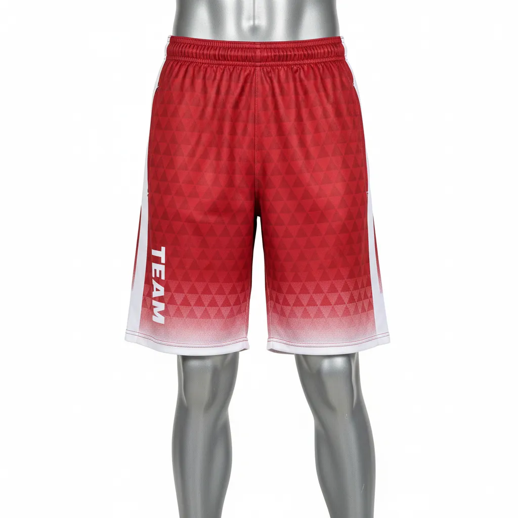 Custom Flag Football Flag Football Shorts - White - Football Training Shorts Cardinal Triangle - Front View - HAMCO Sports Inc.