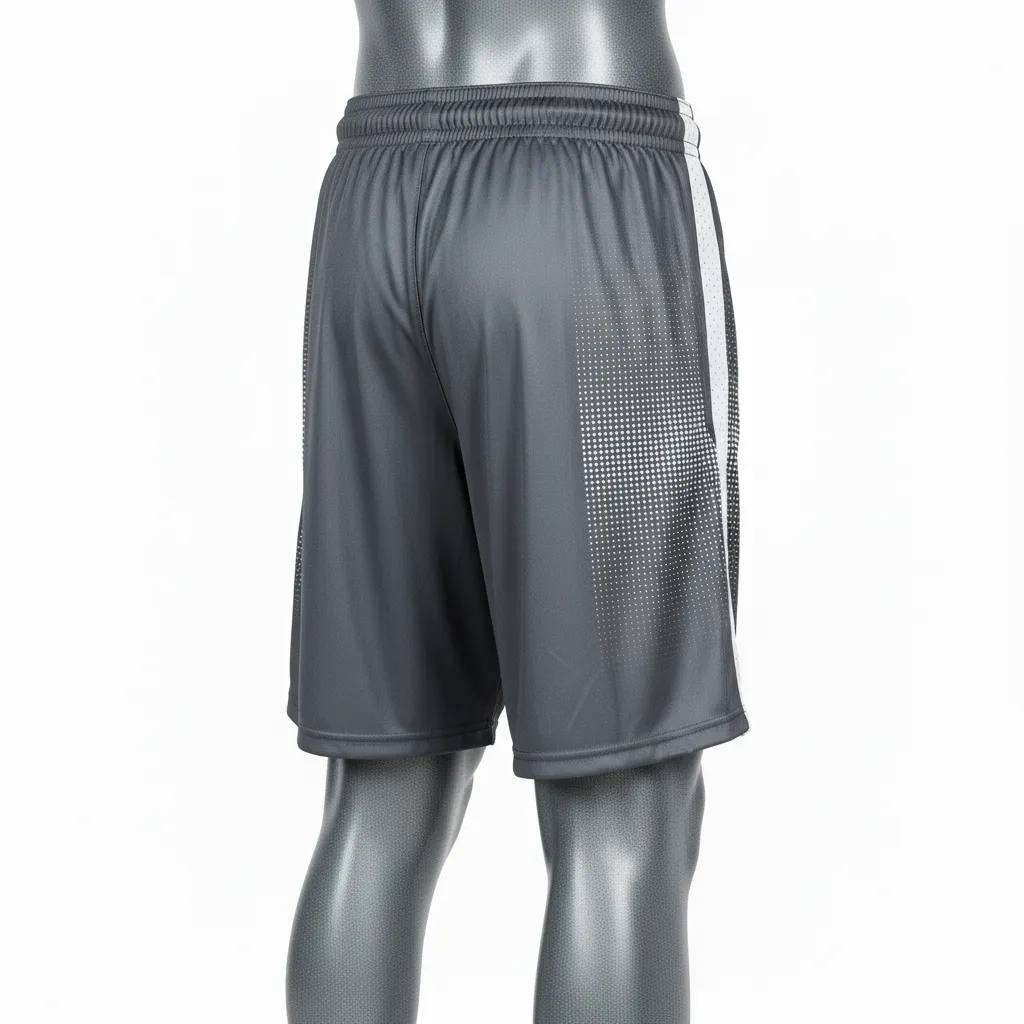 Custom Flag Football Flag Football Shorts - White - Football Training Shorts Charcoal Dot Matrix - Back View - HAMCO Sports Inc.