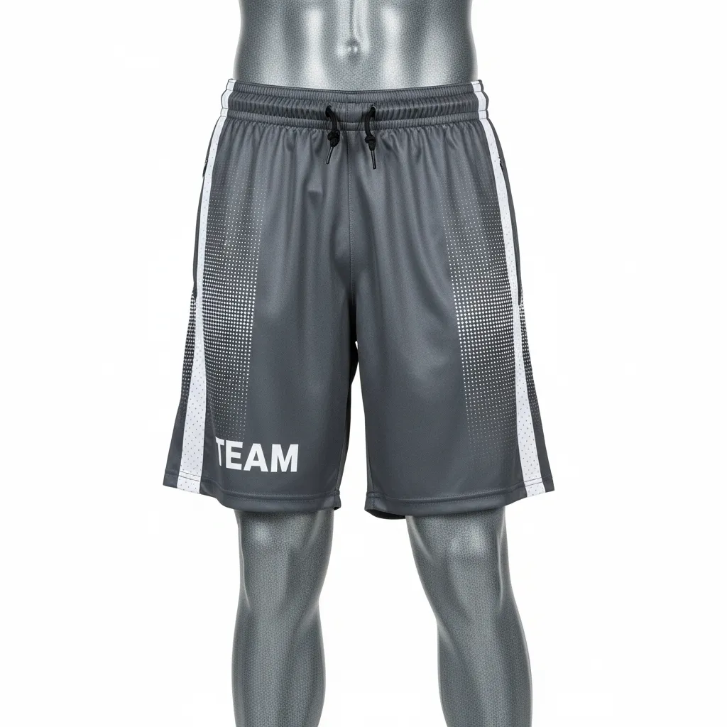 Custom Flag Football Flag Football Shorts - White - Football Training Shorts Charcoal Dot Matrix - Front View - HAMCO Sports Inc.