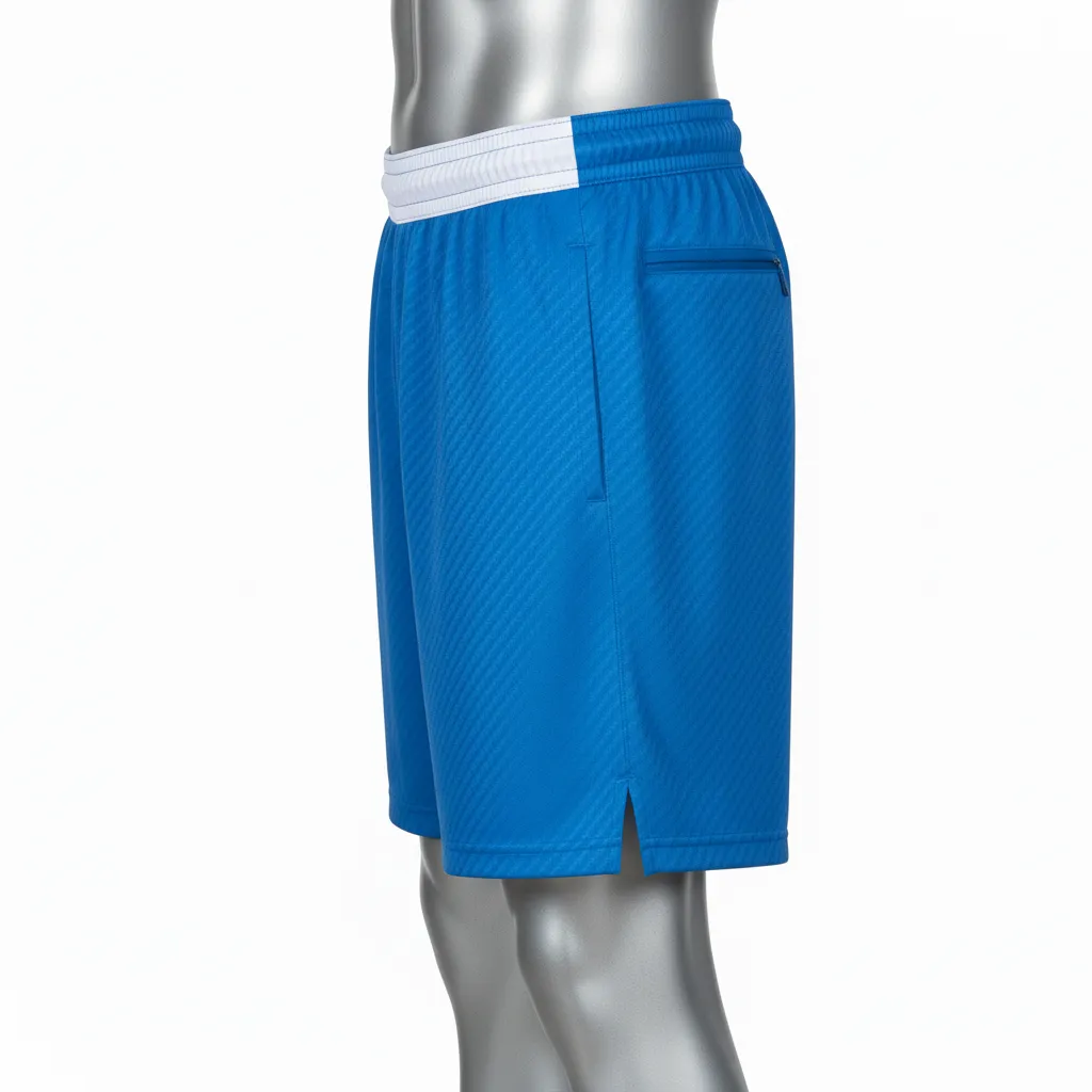 Custom Flag Football Flag Football Shorts - Blue, White - Football Training Shorts Columbia Carbon - Back View - HAMCO Sports Inc.