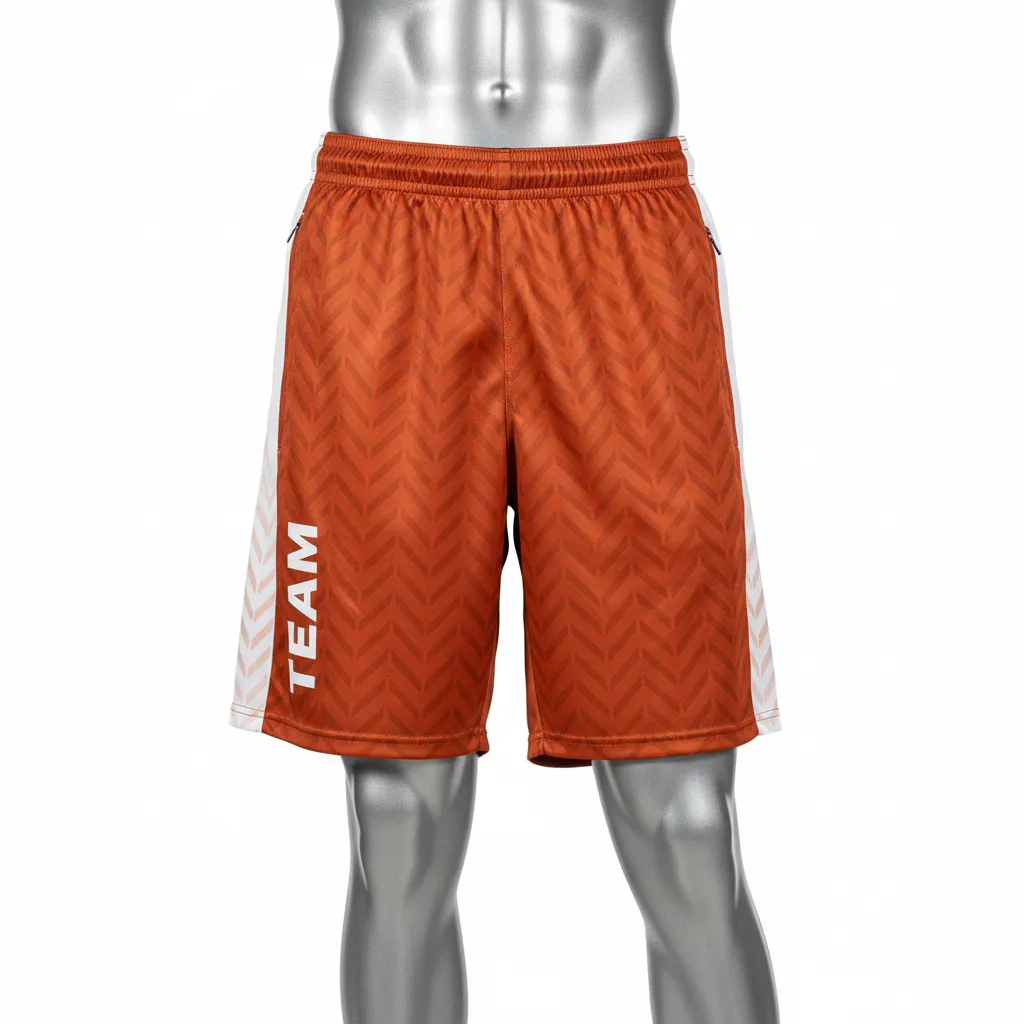 Custom Flag Football Flag Football Shorts - White - Football Training Shorts Copper Chevron - Front View - HAMCO Sports Inc.