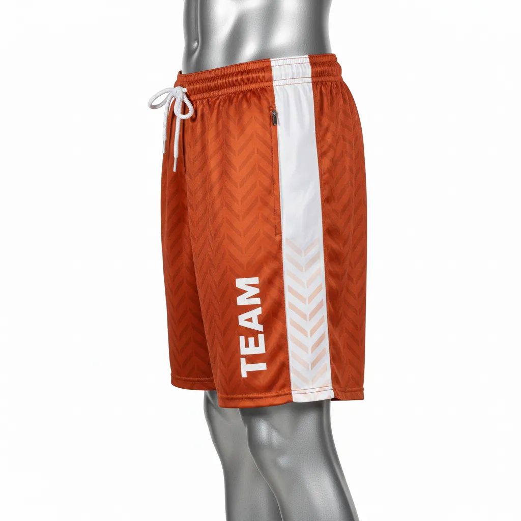 Custom Flag Football Flag Football Shorts - White - Football Training Shorts Copper Chevron - Side View - HAMCO Sports Inc.