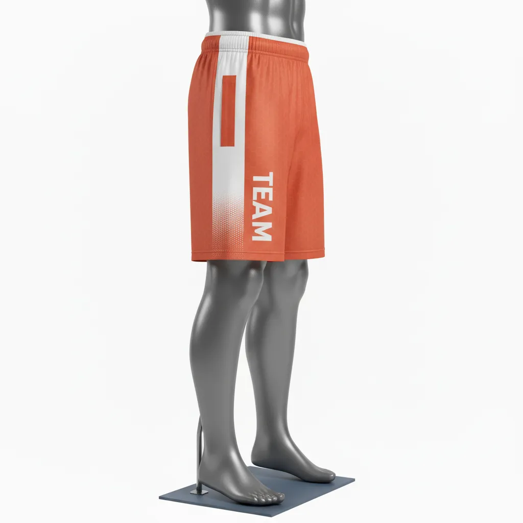 Custom Flag Football Flag Football Shorts - White - Football Training Shorts Coral Triangle - Side View - HAMCO Sports Inc.