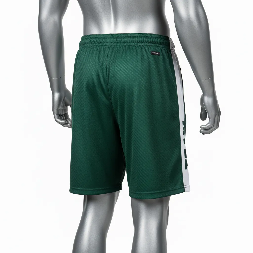 Custom Flag Football Flag Football Shorts - Green, White - Football Training Shorts Dark Carbon - Back View - HAMCO Sports Inc.