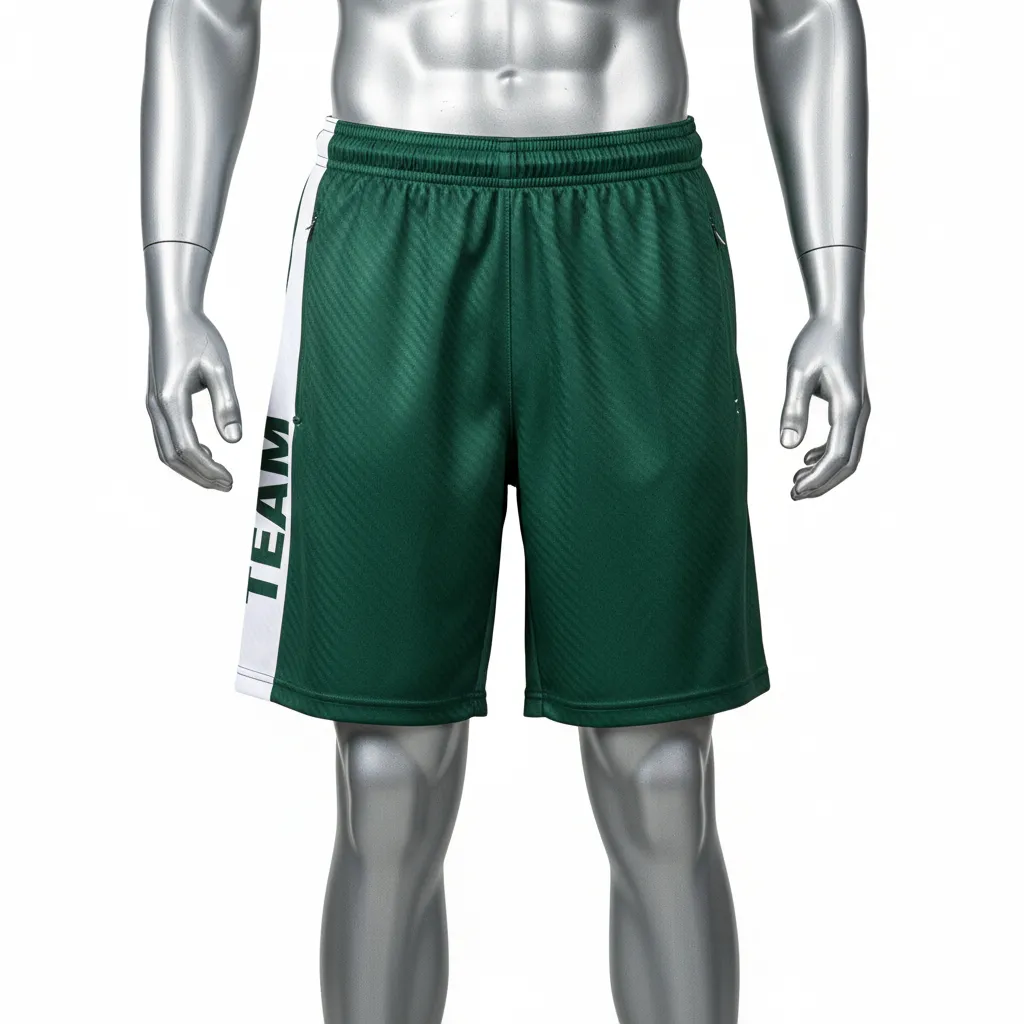 Custom Flag Football Flag Football Shorts - Green, White - Football Training Shorts Dark Carbon - Front View - HAMCO Sports Inc.