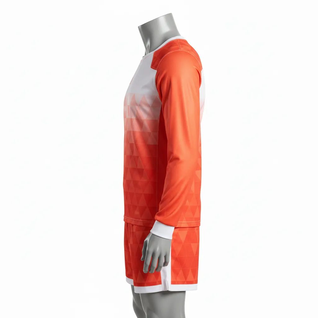 Custom Flag Football Flag Football Uniform Set - White - Football Uniform Coral Triangle Chest - Side View - HAMCO Sports Inc.