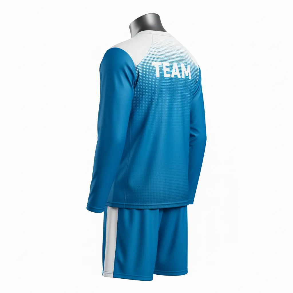 Custom Flag Football Flag Football Uniform Set - White - Football Uniform Cyan Dot Matrix Yoke - Back View - HAMCO Sports Inc.