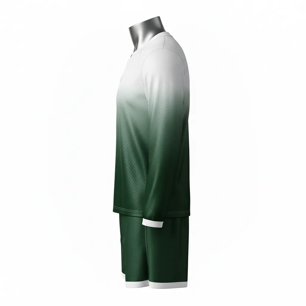 Custom Flag Football Flag Football Uniform Set - Green, White - Football Uniform Dark Carbon Chest - Side View - HAMCO Sports Inc.