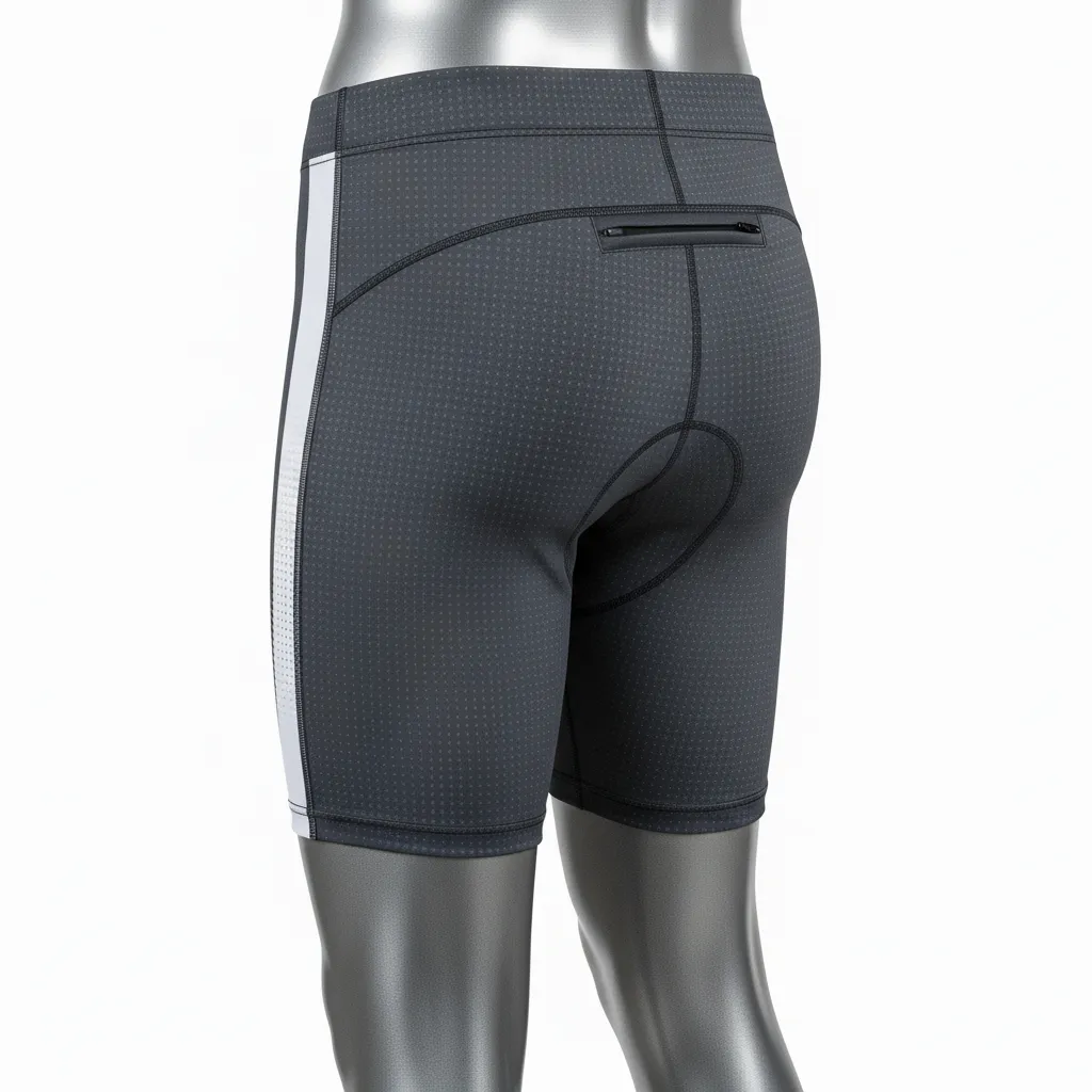 Custom Flag Football High Tight Compression Pant - White - Football High Tight Shorts Charcoal Dot Matrix - Back View - HAMCO Sports Inc.