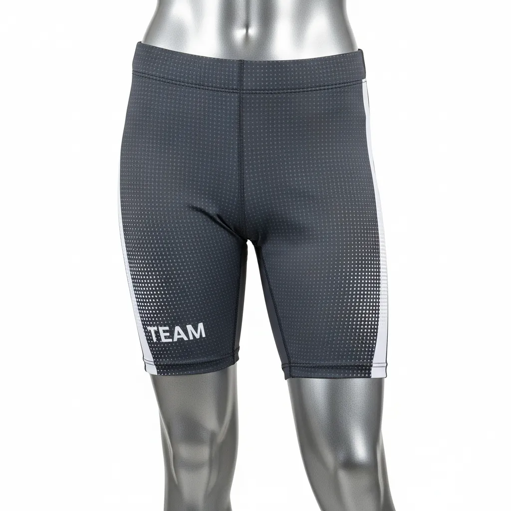 Custom Flag Football High Tight Compression Pant - White - Football High Tight Shorts Charcoal Dot Matrix - Front View - HAMCO Sports Inc.