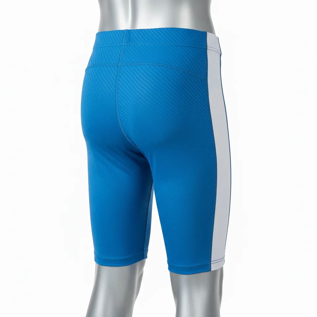 Custom Flag Football High Tight Compression Pant - Blue, White - Football High Tight Shorts Columbia Carbon - Back View - HAMCO Sports Inc.